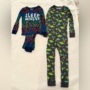 5T Kids Pajama Set with Dinosaur and Monster Prints